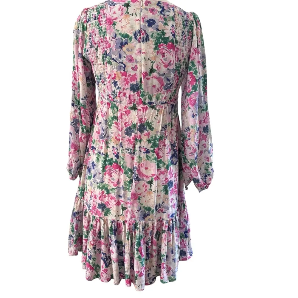 Yumi Kim Floral Maternity Ruthie Pink Blue Mini Dress Size XS Anthropologie - Image 3