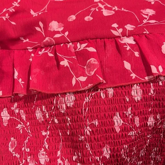 WAYF Fuscia Floral Top new with tags‎ size Xs - Image 4