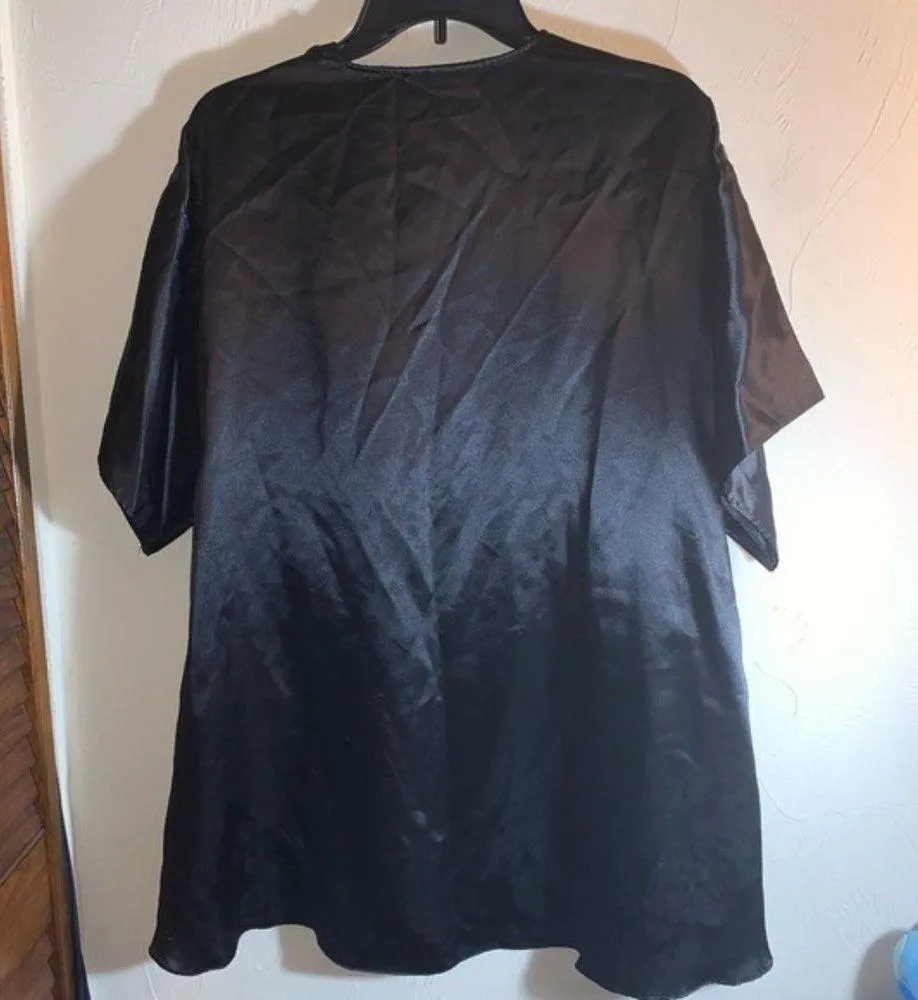 Victoria’s Secret Gold Label Open Front Black Satin Robe Small - Image 8