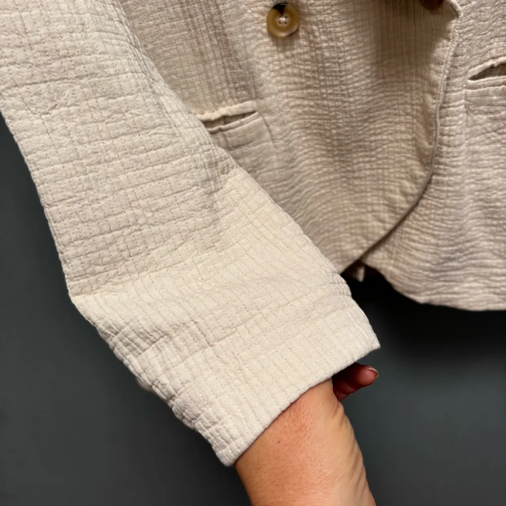 Free People We The Free Rowan Blazer in Ecru Relaxed Boyfriend XS - Image 10