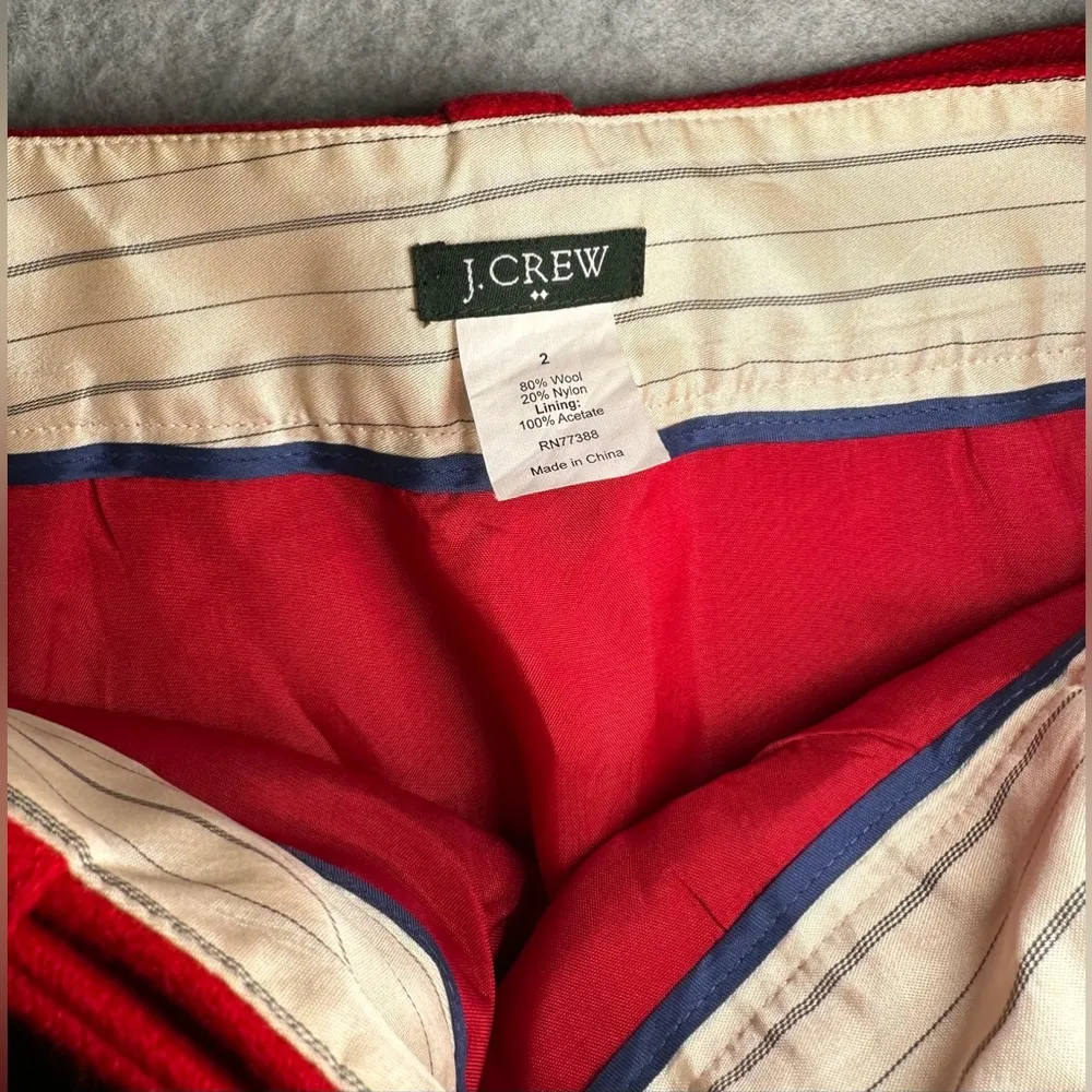 J Crew red wool mini skirt size 2 - Image 4