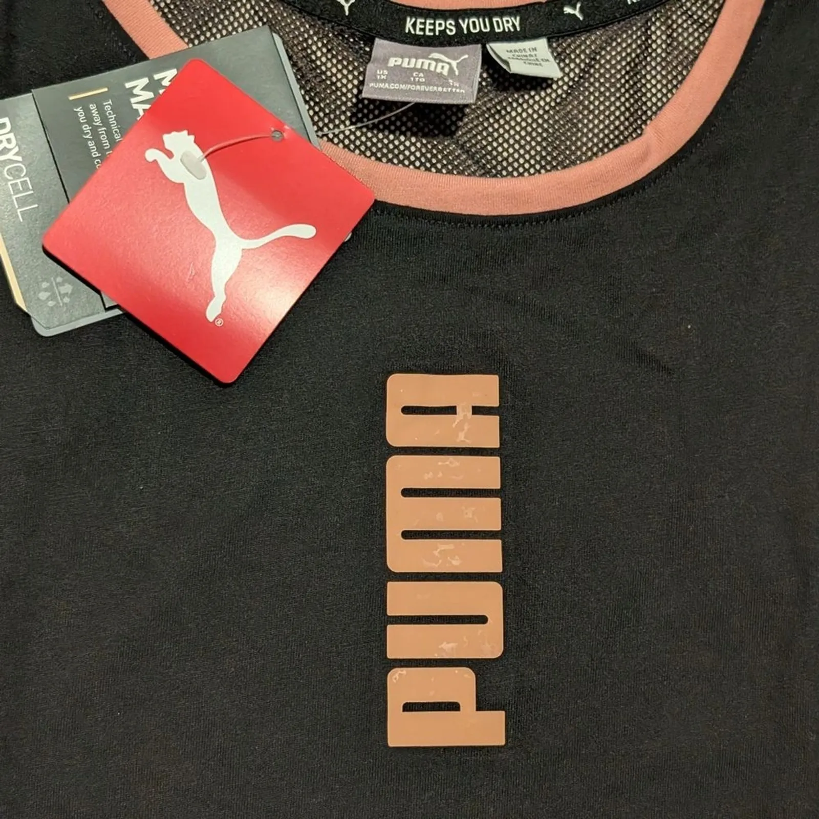 PUMA Women Plus 1X Black Pink Tank Top Shirt Athletic Athleisure‎ Workout NWT - Image 3