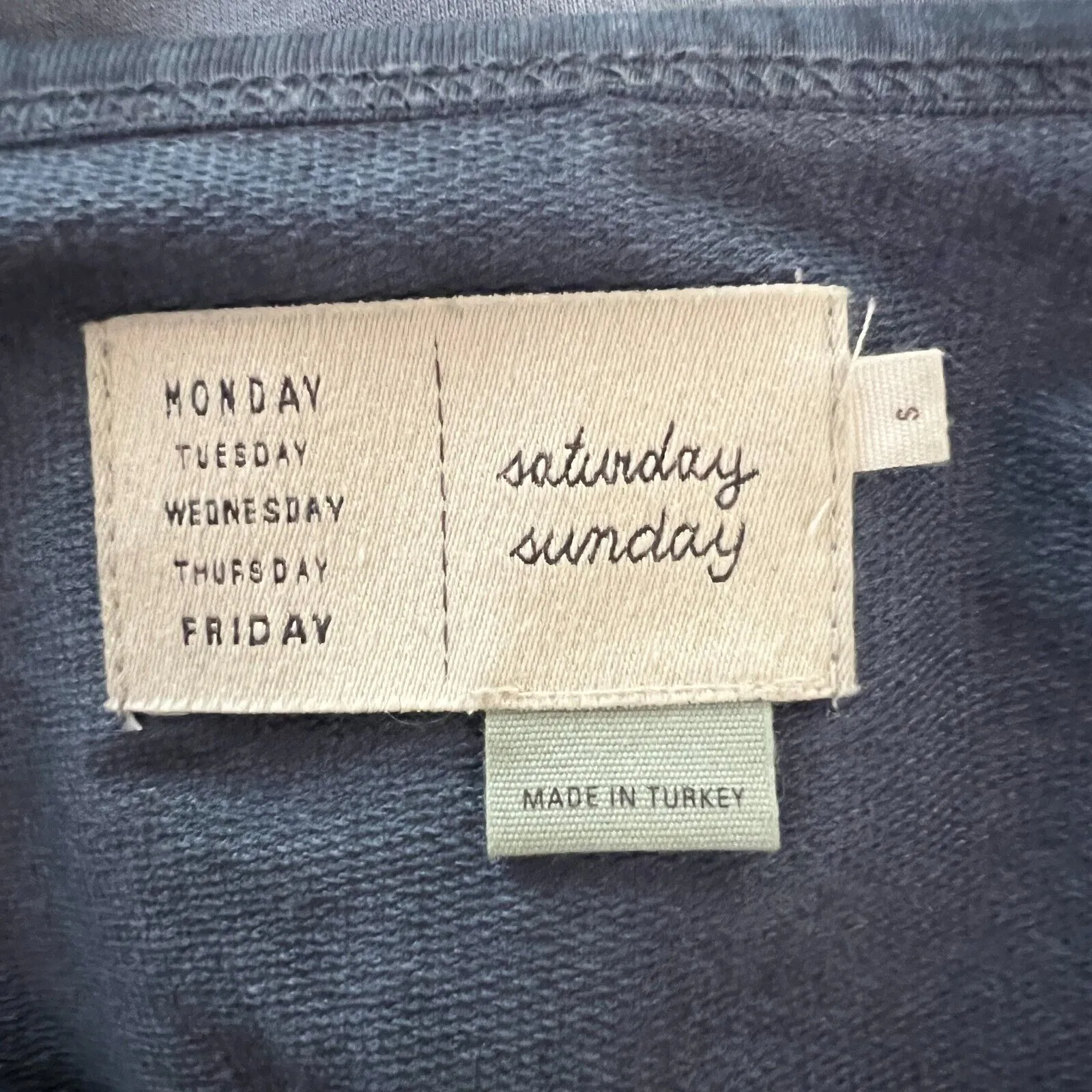 Anthropologie Saturday Sunday Shirt Womens Small Blue‎ Open Laser Cutout Lounge - Image 6