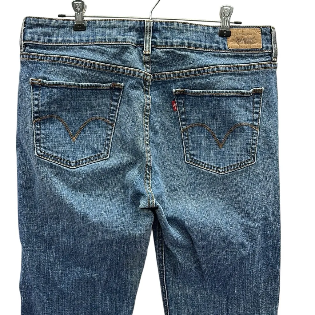 Levis 526 Raw Hem High Rise Slender Bootcut Stretch Denim Blue Jeans Womens 14 M - Image 6