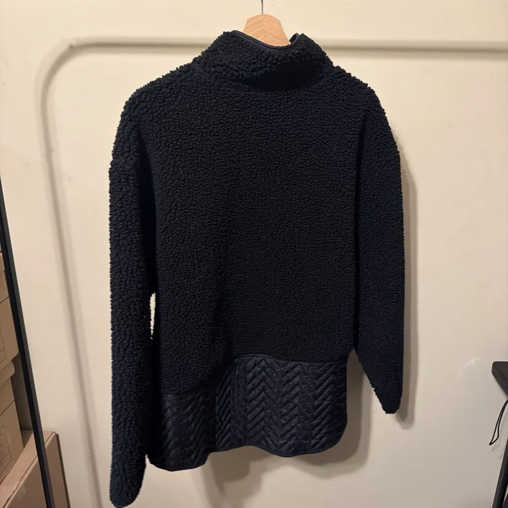 Athleta Black Fleece Pullover with Button Accents - Image 2