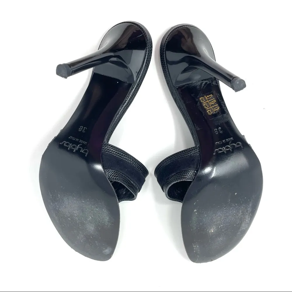 BYBLOS black leather heel slides, made in Italy, size 38 - Image 11