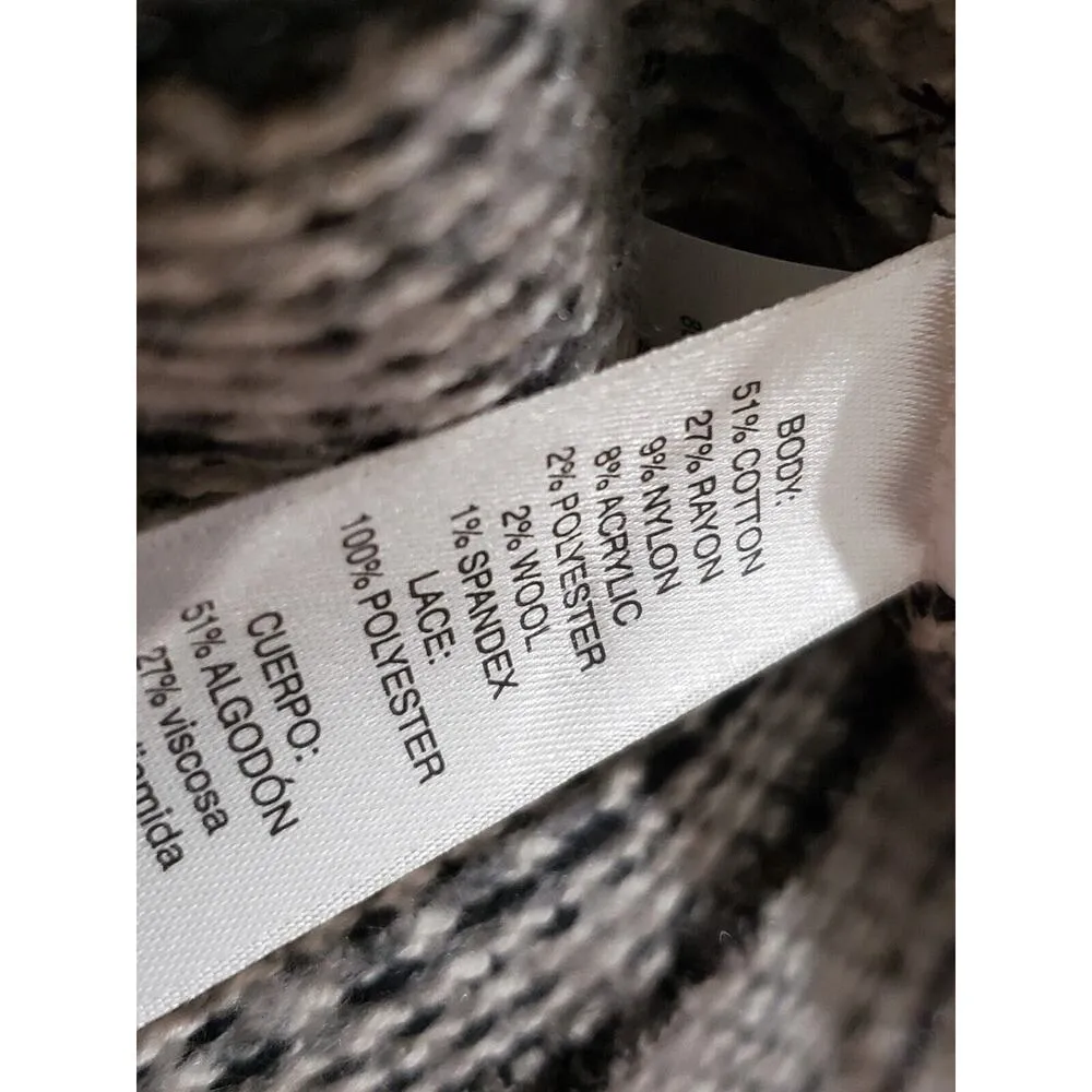 Chico's Women Gray Striped Cotton Long Sleeve Casual Pullover Jacket Size Medium - Image 11