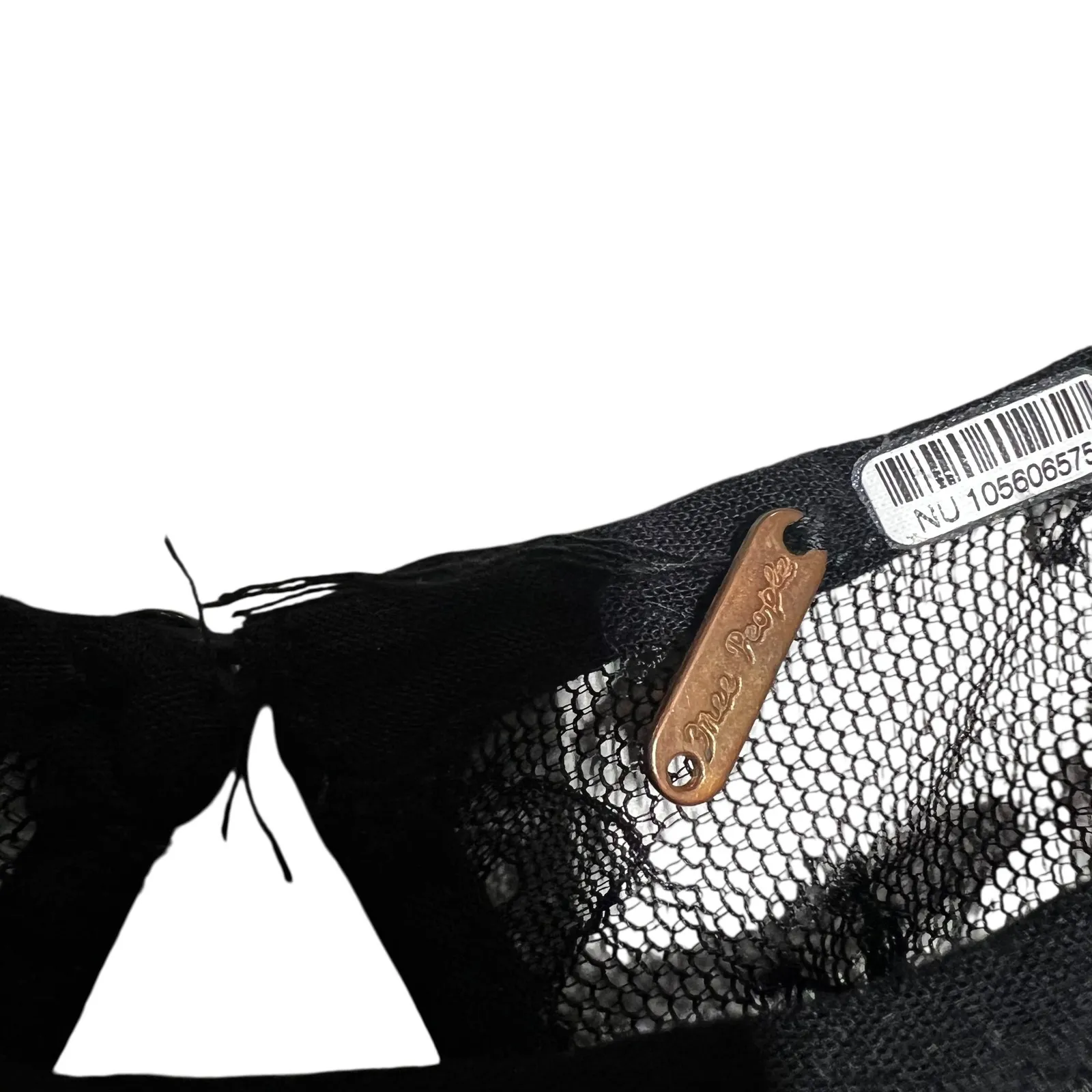 Free People Black Lace Velvet Long Sleeve Mini Dress Size Medium - Image 4