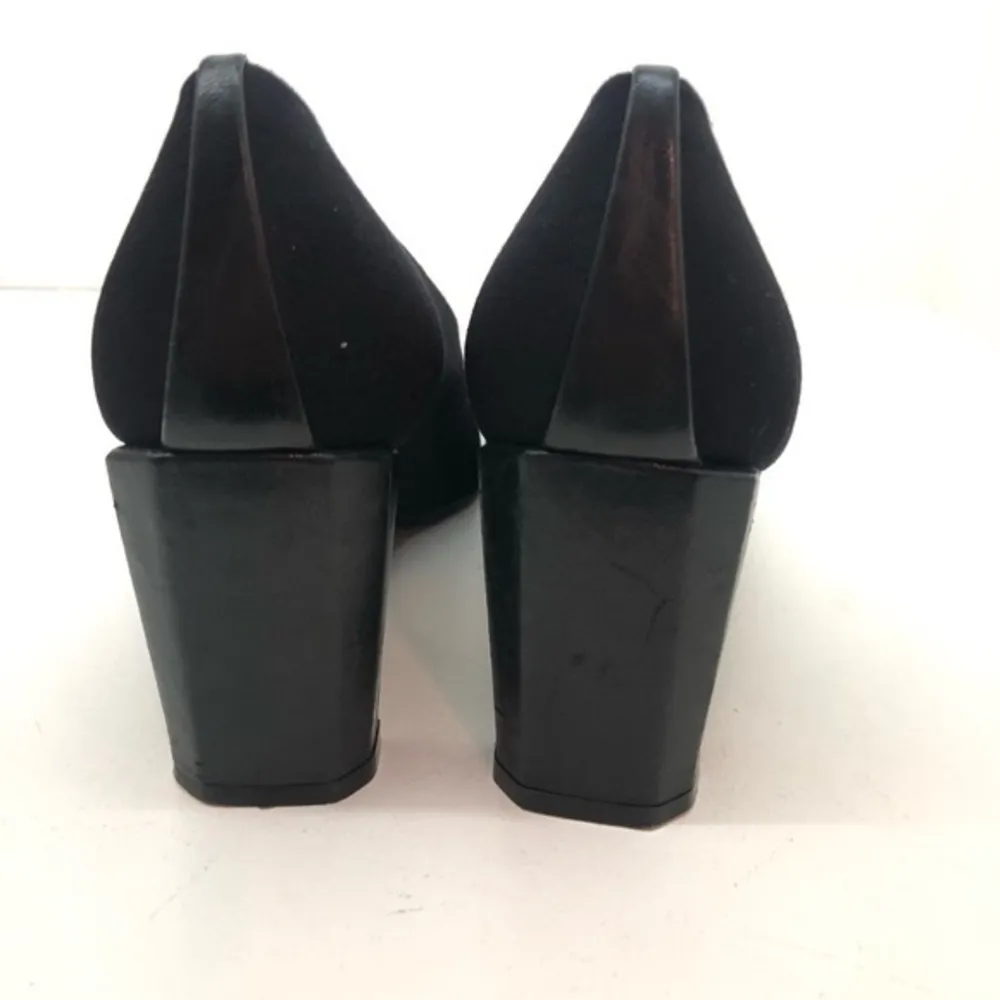 Stuart Weitzman black block heel peep toe heels - Image 3