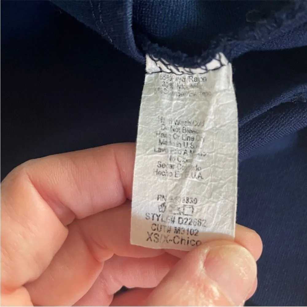 Charlotte Russe Midi Sheath‎ Dress XS Navy Blue Long Sleeve Y2K Cut Out Bodycon - Image 8