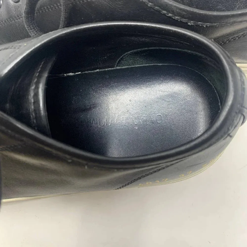 Common Projects Tournament Low Sneakers Black Leather‎ Size 38 / US 8 - Image 12