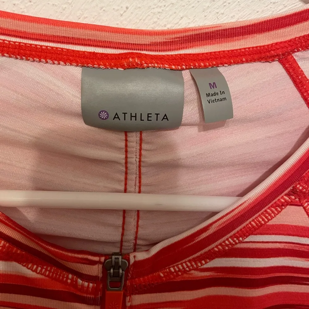 Athleta Printed Pacifica Half Zip Striped Pullover Medium - Image 5