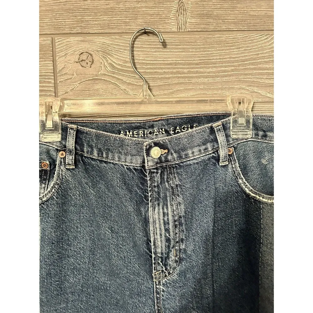 American Eagle Women’s Jeans 90’s Bootcut Mid Rise Patch Work Distressed Size 20 - Image 2