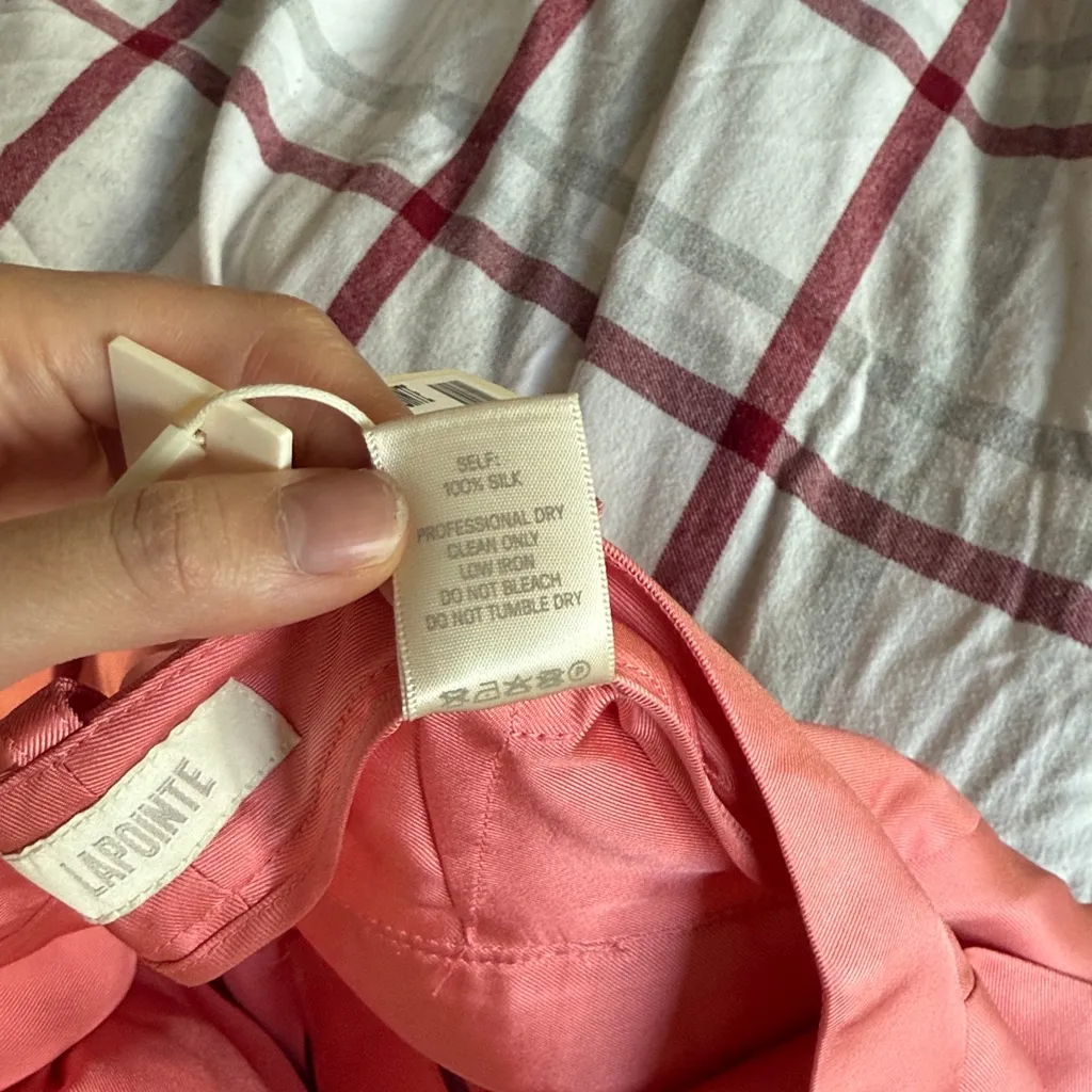 NWT PINK LAPOINTE SATIN WIDE LEG SILK PANTS Size 0 - Image 11