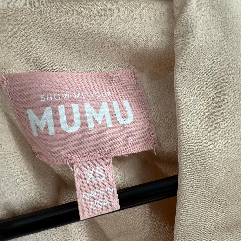 Show Me Your MuMu Rome Twist Gown Dress SZ Extra Small Champagne Luxe Satin Maxi - Image 6