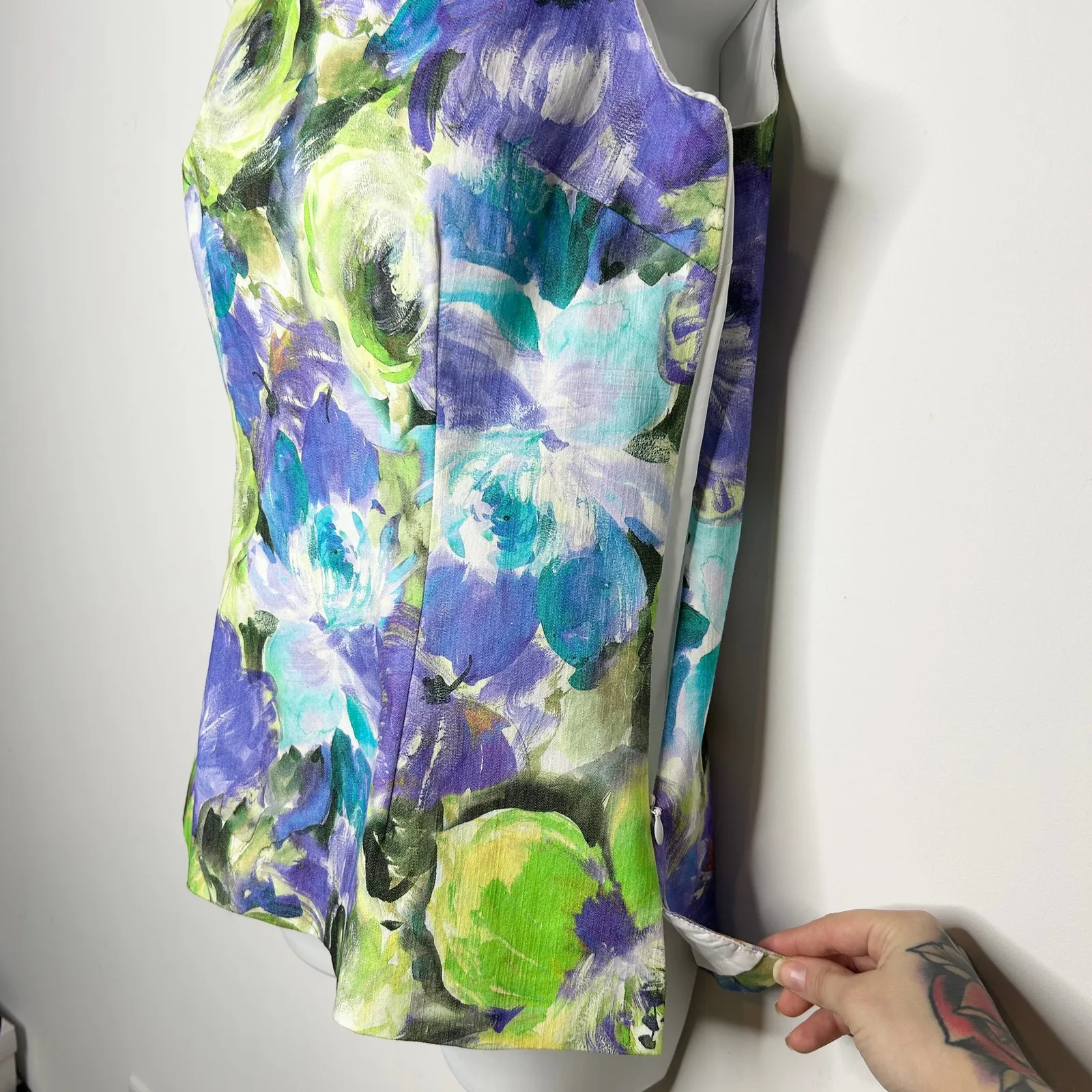 SARA CAMPBELL Floral Peonies Top Women 2 Bloomcore Quiet Luxury Spring Old Money Blue - Image 4