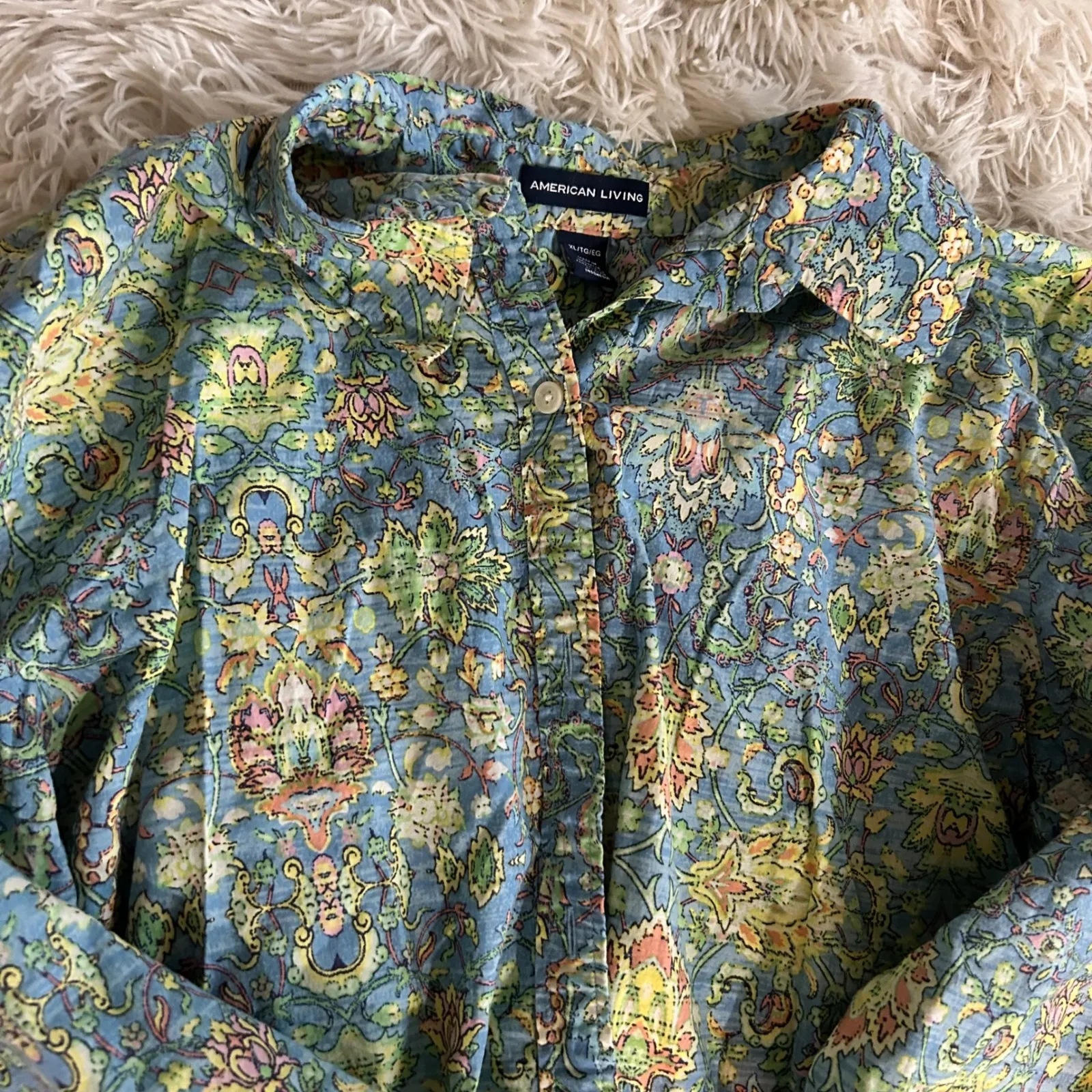 American Living Floral‎ Button Down Shirt Long Sleeve Womenswear Top - Image 3