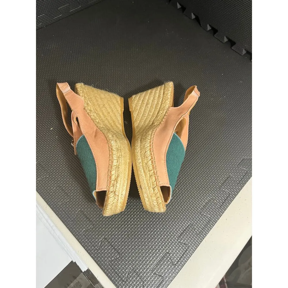 Anthropologie Naguisa Ruca Wedge Espadrilles Sandal Leather Womens Size 41 US 11 - Image 4