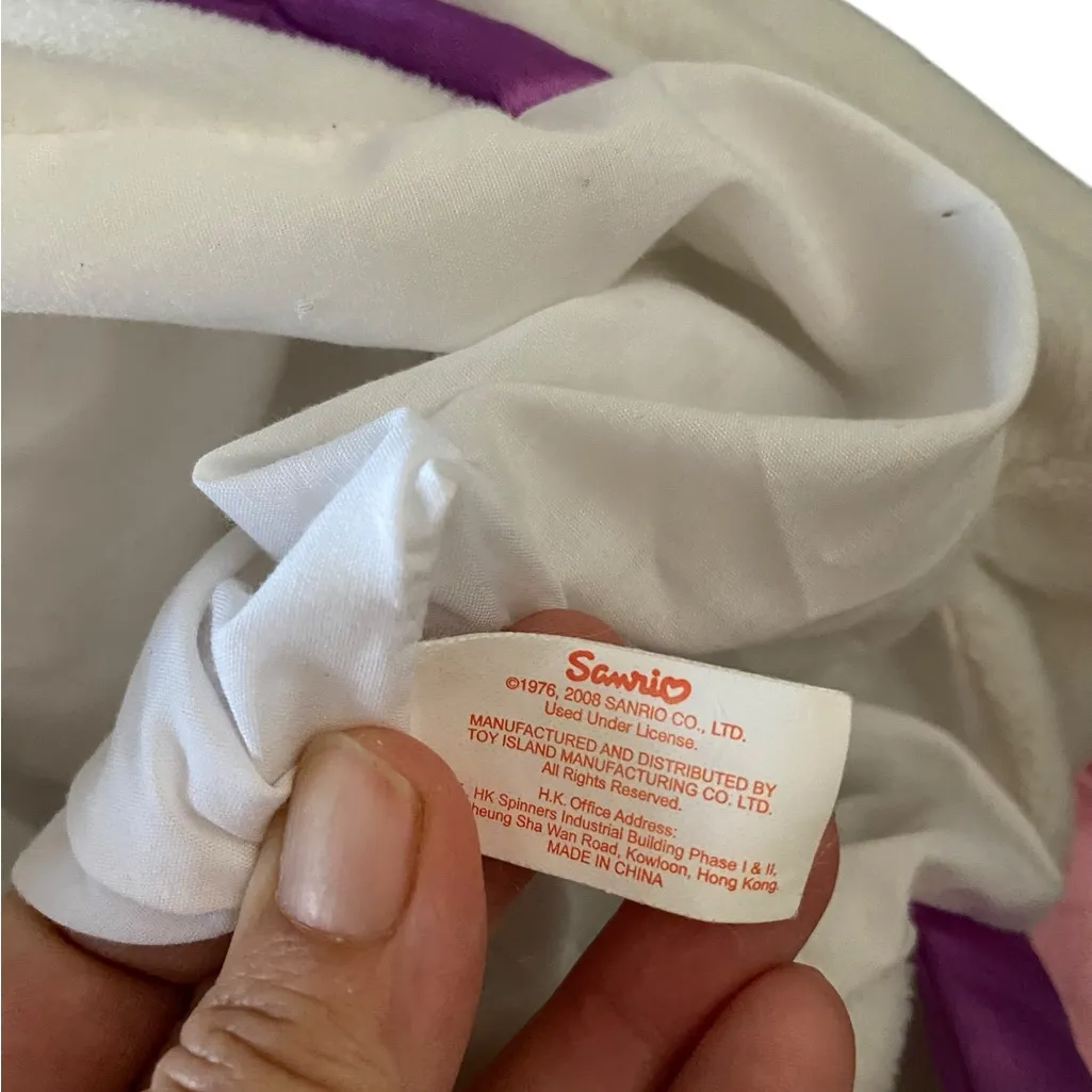 Hello Kitty Sanrio Large Plush Tote Bag purse purple pink bow dopamine dressing White - Image 6