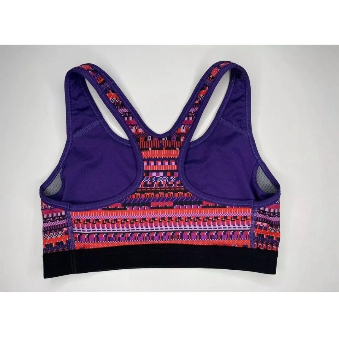 Nike‎ Sports Bra Purple Pink Aztec Print Low Impact Padded Athletic Top - Image 2