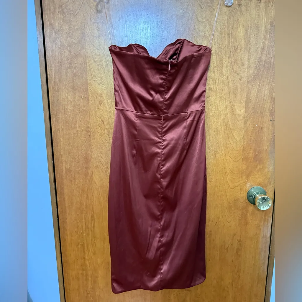 Oh Polly Elegant Satin Red Dresses - Image 4