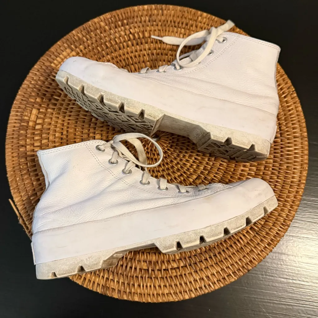 Converse  leather White High-Top Sneakers - Image 5