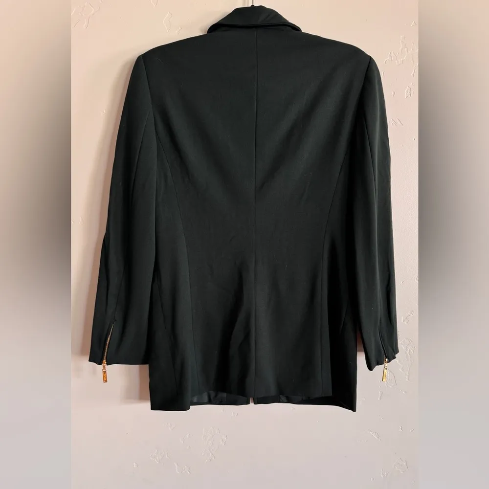 Escada Margaretha Ley Virgin Wool lightweight zip up Jacket green size 36 - Image 8