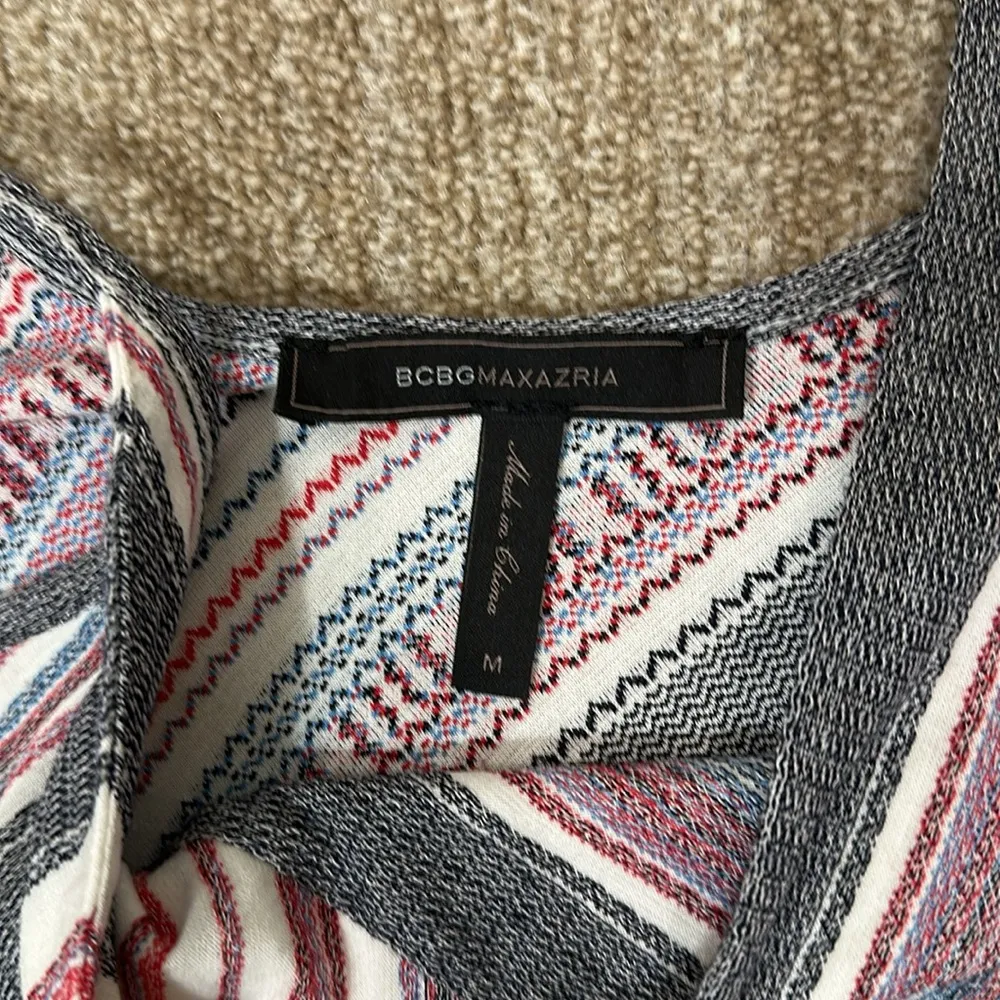 BCBGmaxazria Spaghetti Strap Dayln Stripe Jacquard Maxi Slit Dress Women Medium - Image 9