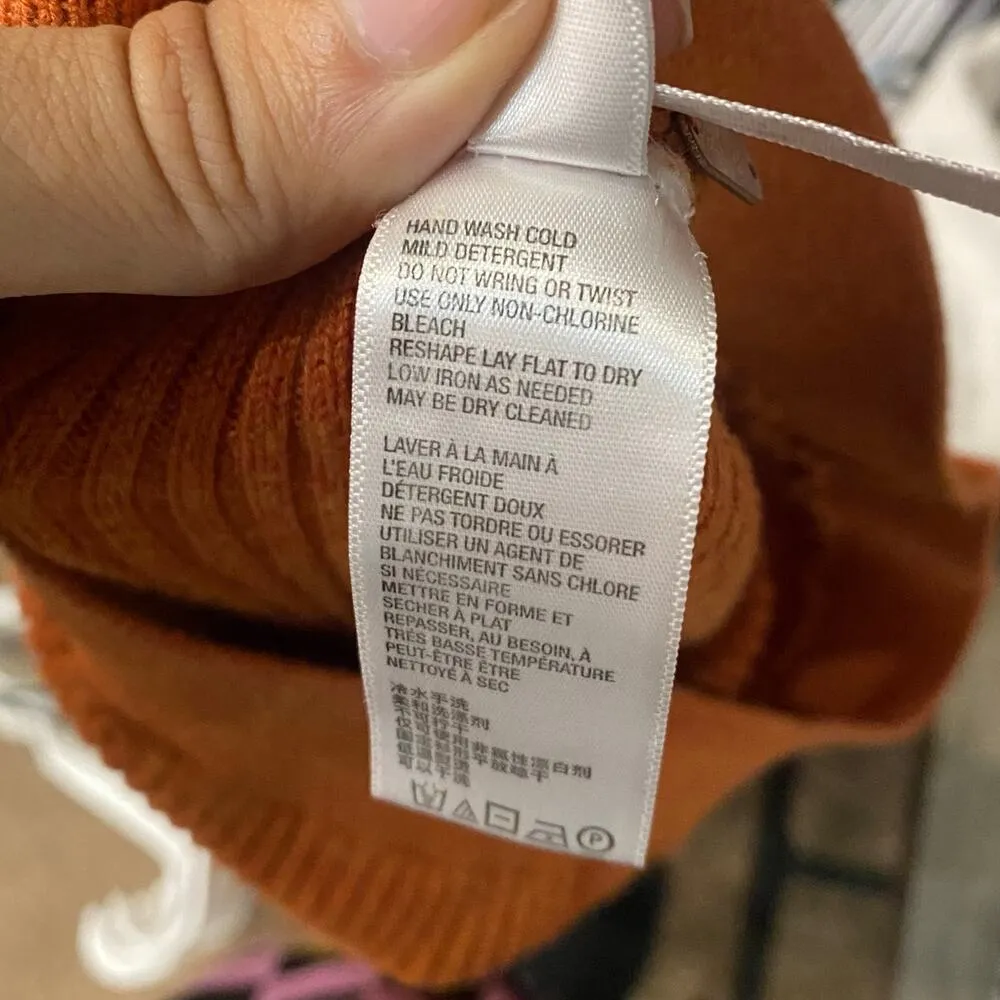 Free People Orange Keep It Real Ribbed Flare Pant Sz M - Image 8