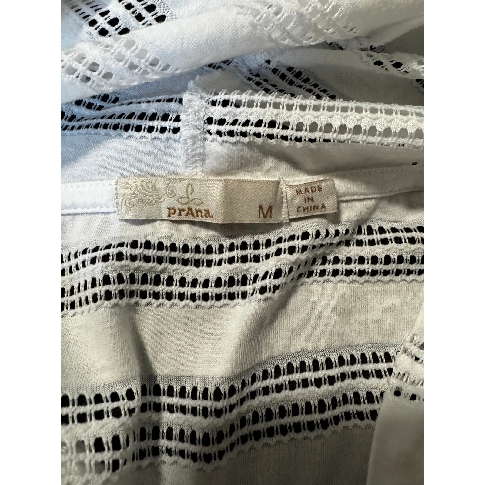 prAna White Hooded Lace-Up Swim Cover-Up Tunic Hoodie Size M - Image 4