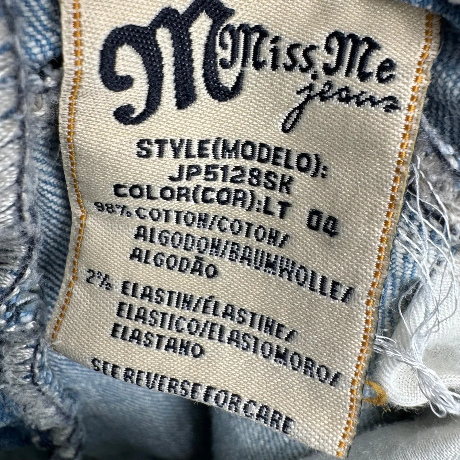 Miss Me Jeans 28 skinny embellished rhinestone flap pockets low rise light wash - Image 13