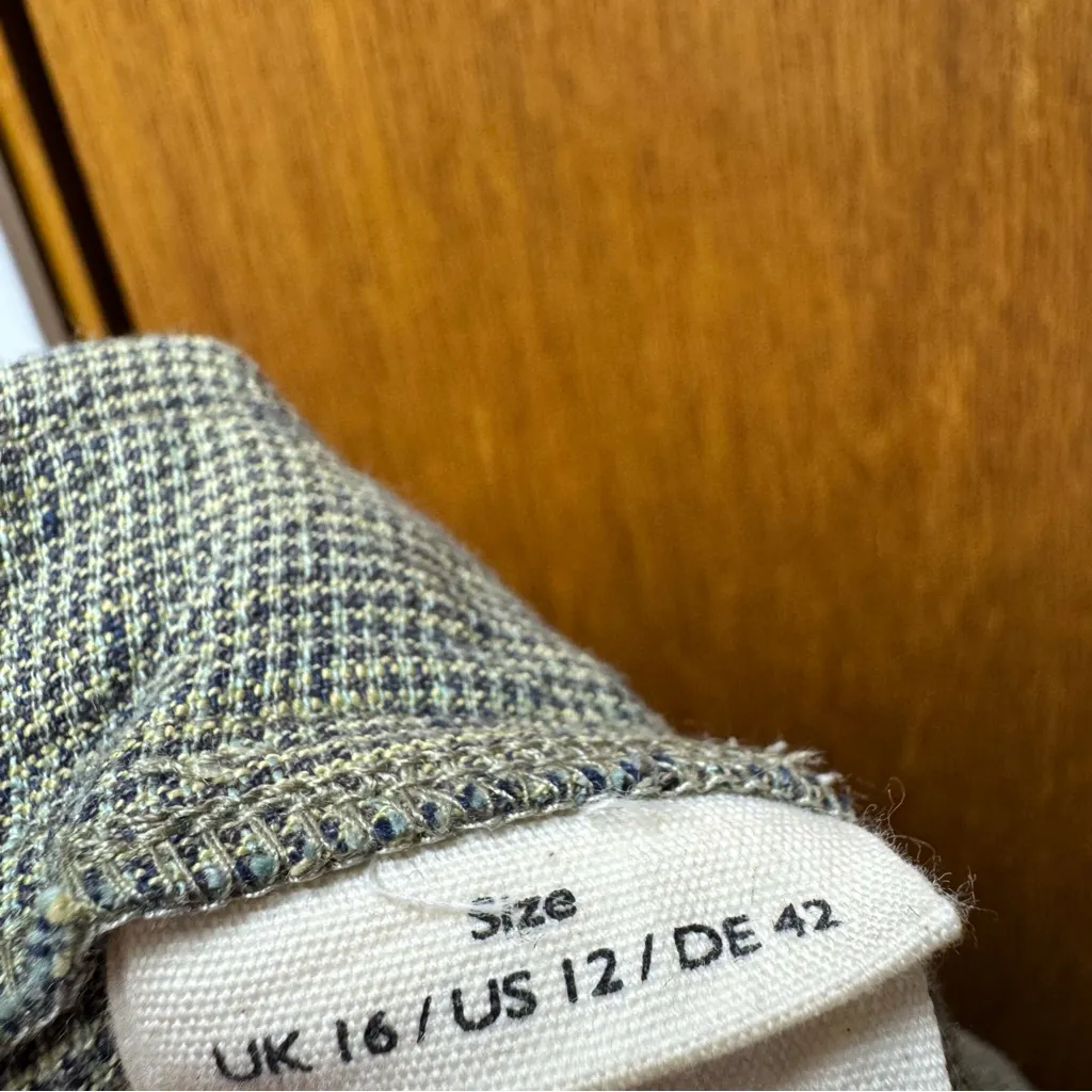 Poetry High-Twist Linen Straight Leg Trousers Pants Grey Khaki US 12 $188 - Image 11