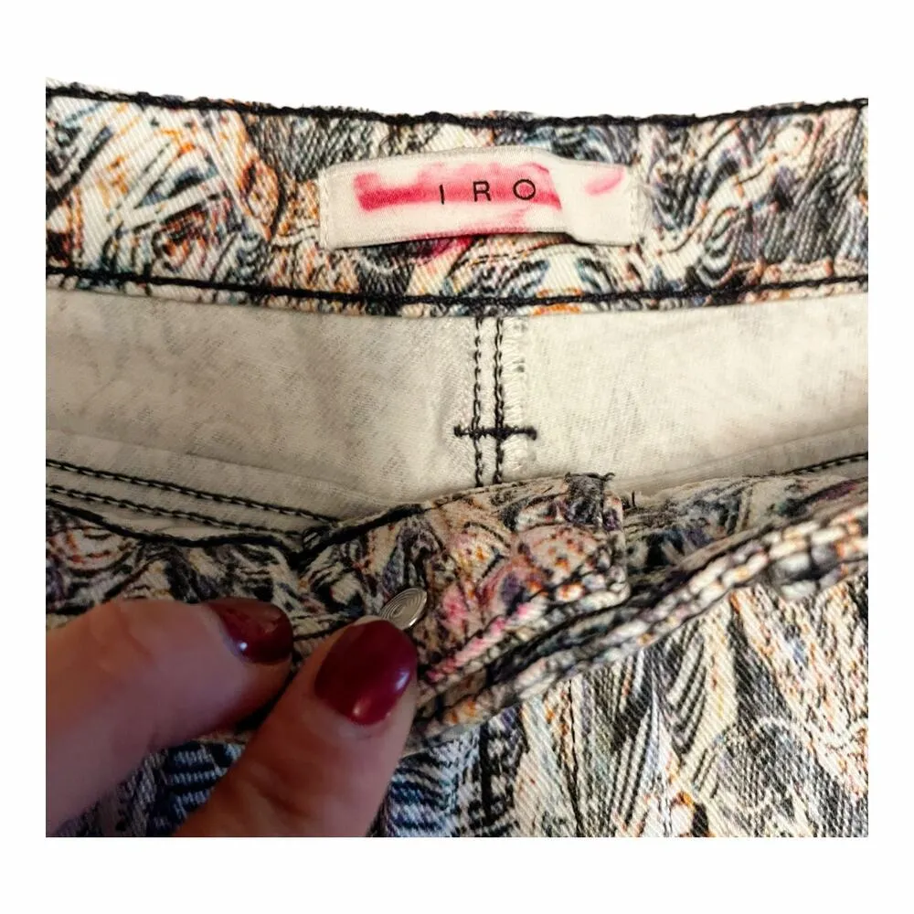 IRO Terence Denim Jean Shorts High Rise Cut Off Denim Revolve Small US 27 EUC - Image 4