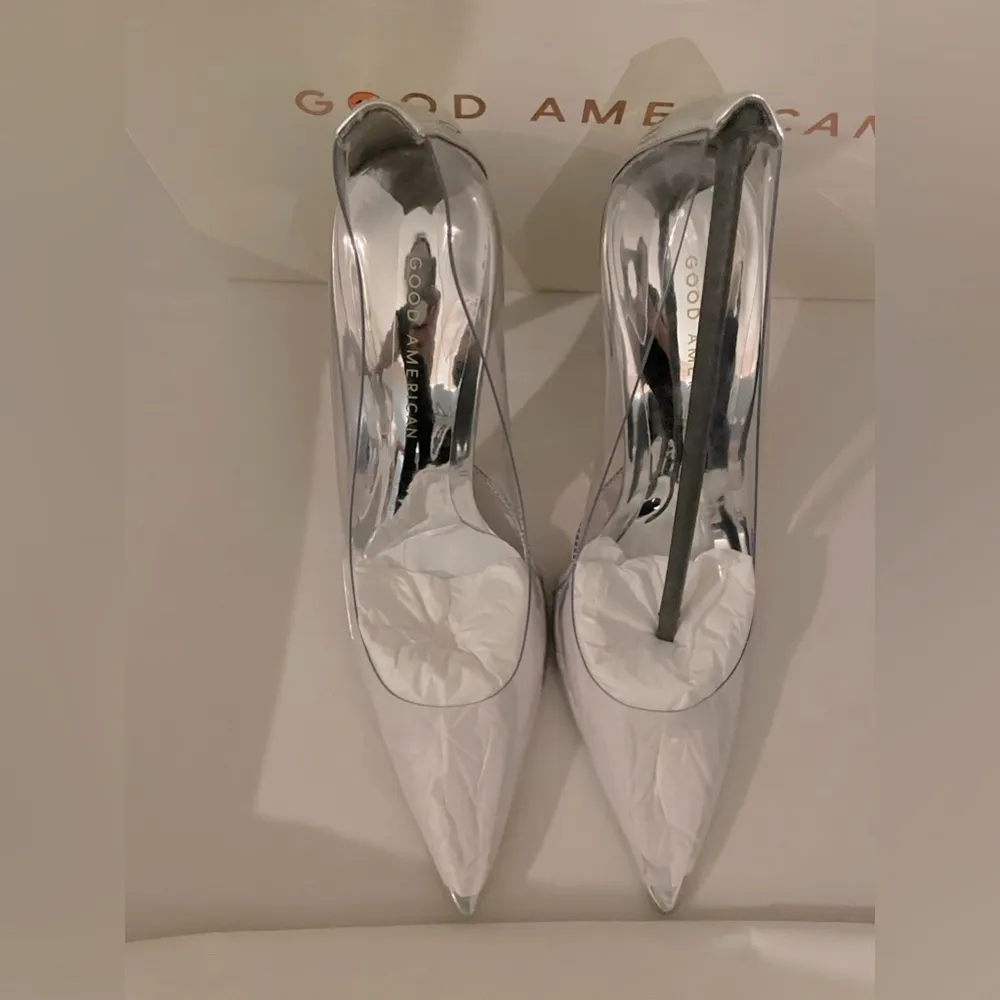 NIB Good American Clear Cinderella Heels Pumps 6.5 Box,Dust Bags Included - Image 14
