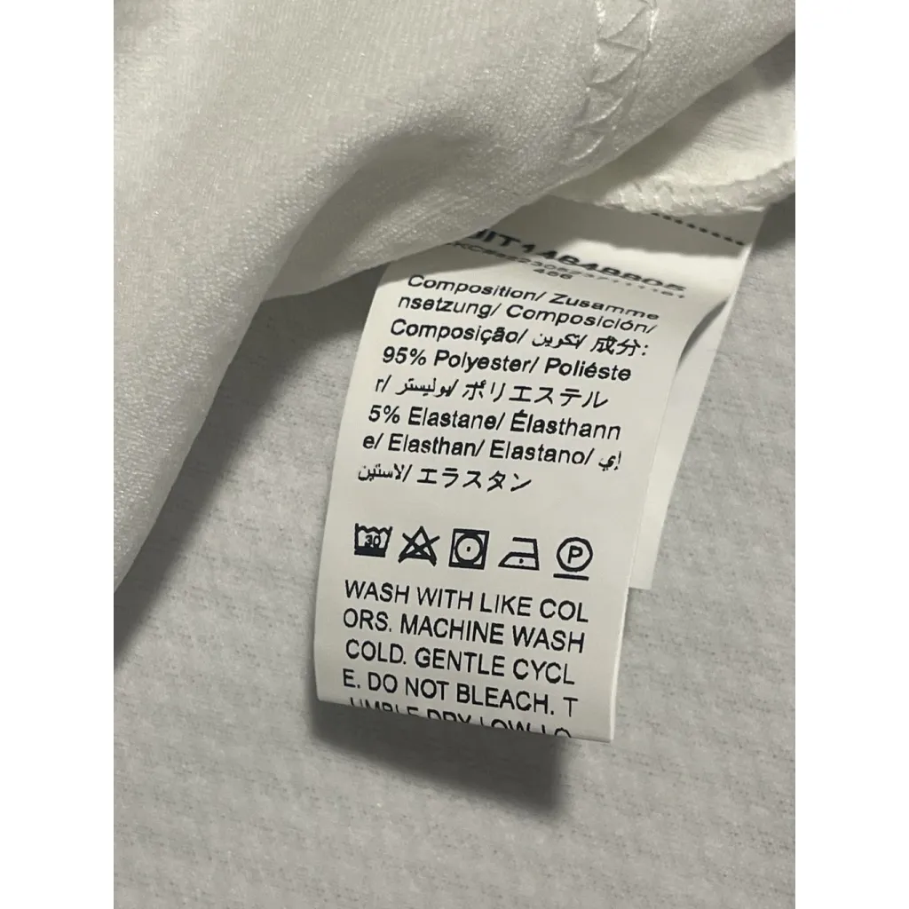 Shein Round Neck Cap Sleeve Blouse Womens Size L White Ribbed Short Sleeve Top - Image 5