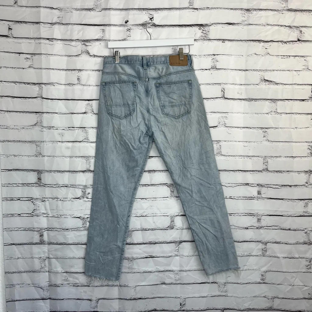 Pacsun Slim Taper Jeans Light Wash Raw Hem Distressed Mid Rise Women’s 30X30 Y2K - Image 10