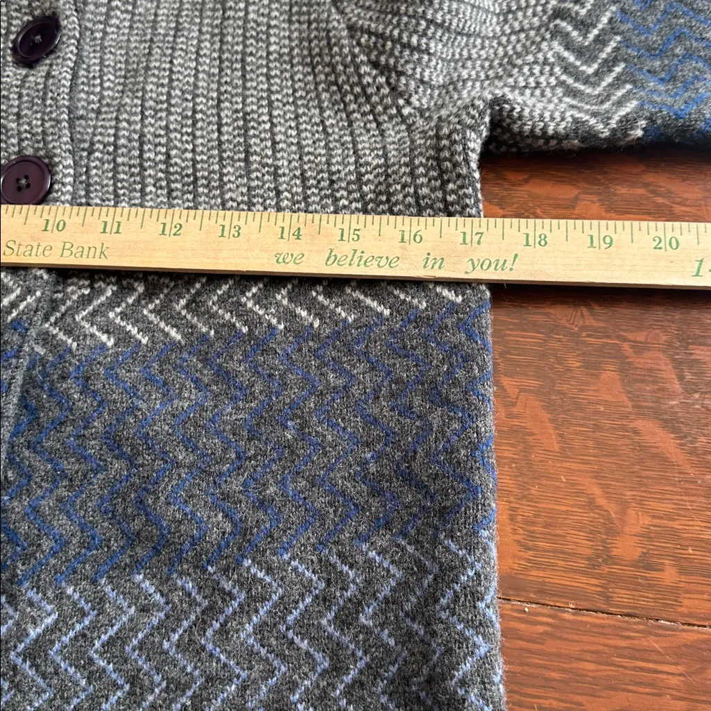 Hannah Womens XL 100% Lambs Wool Short Sleeve Sweater Cardigan Medium Gray - Image 7