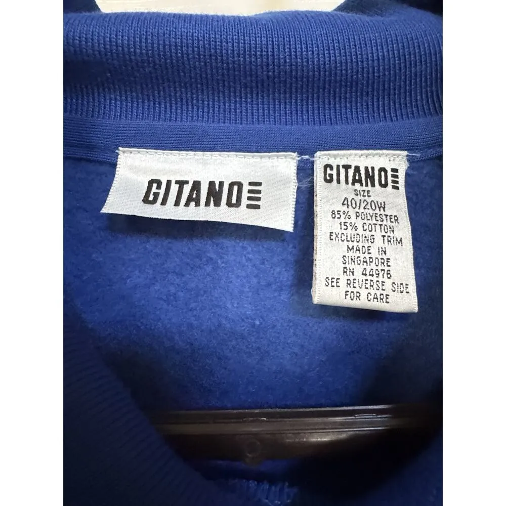 VTG Gitano 40/20W Long Sleeve Blue Sweatshirt Patch Workout Gym Outdoor Granny - Image 4