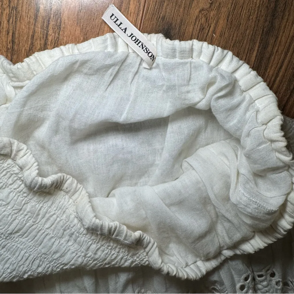 Ulla Johnson Top Beige Eyelet‎ Embroidered Size 2 Strapless - Image 2