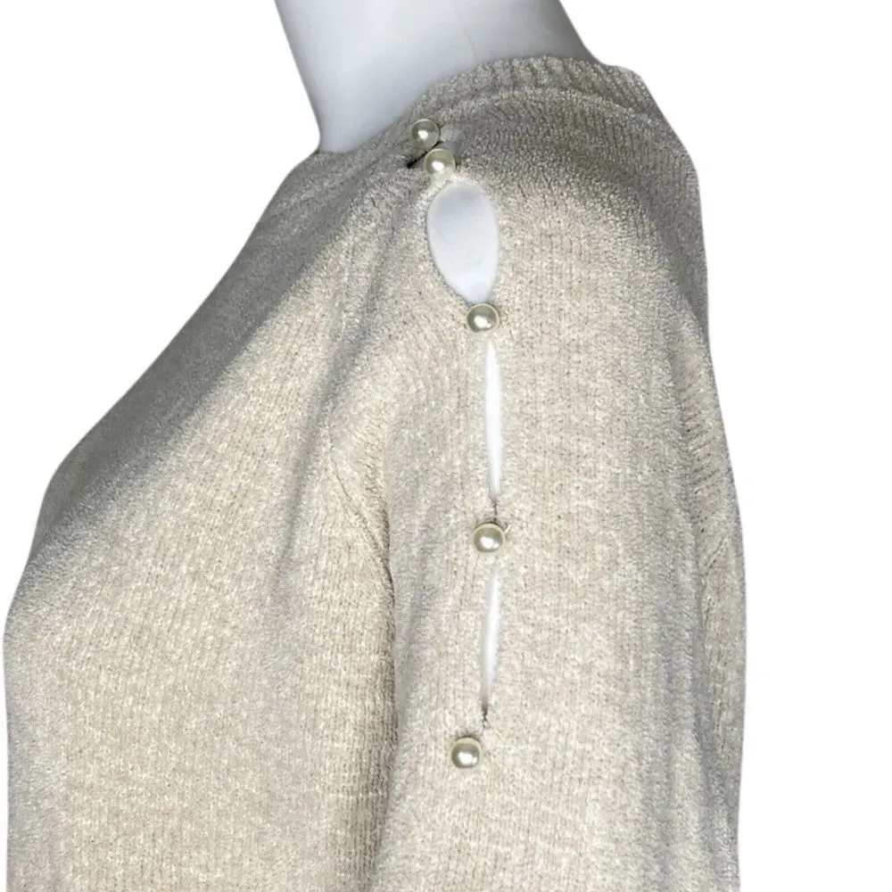 One Grey Day Sweater Women Extra Small XS Tan Updated Basic Boho Chic Minimalist - Image 6