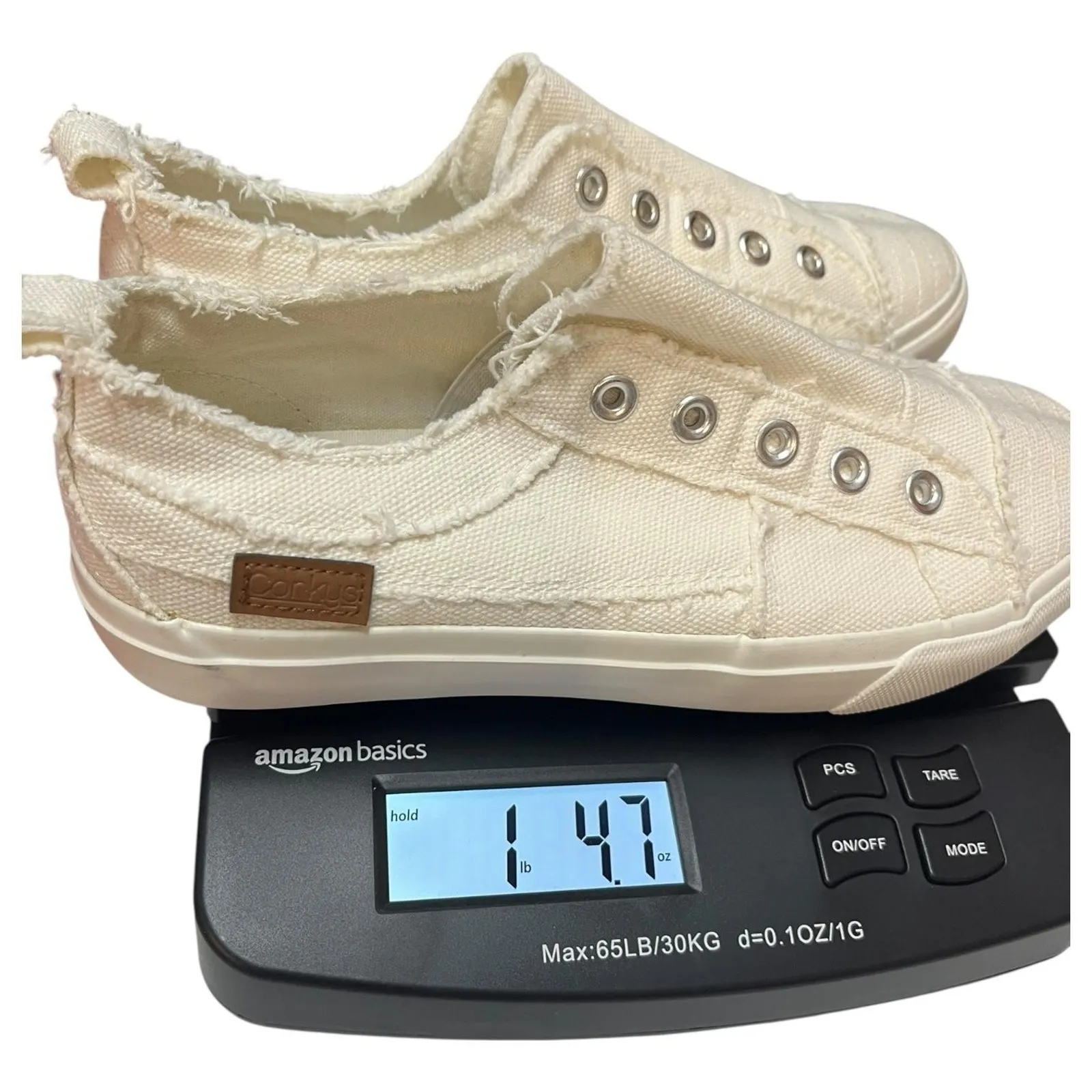 Corkys Babalu Shoes Womens 6 White Slip On Canvas Laceless Casual Sneakers Boho - Image 11