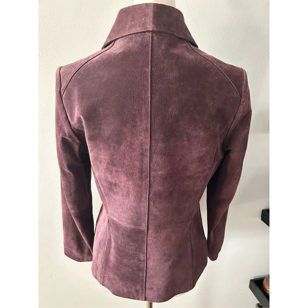 Preston and York Purple leather jacket size small real suede - Image 2