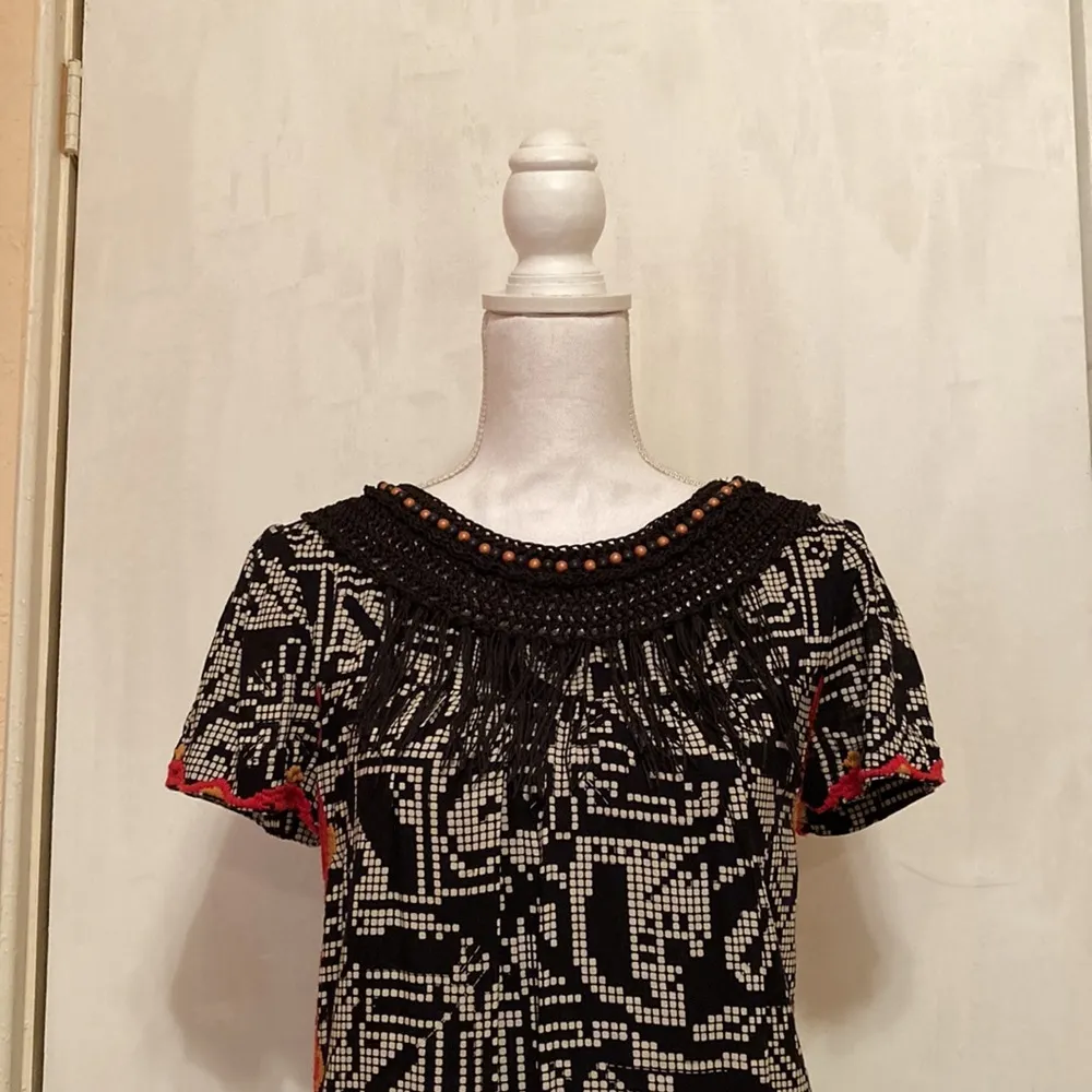 Floreat Abelina Tribal Print Dress Black Size M - Image 6