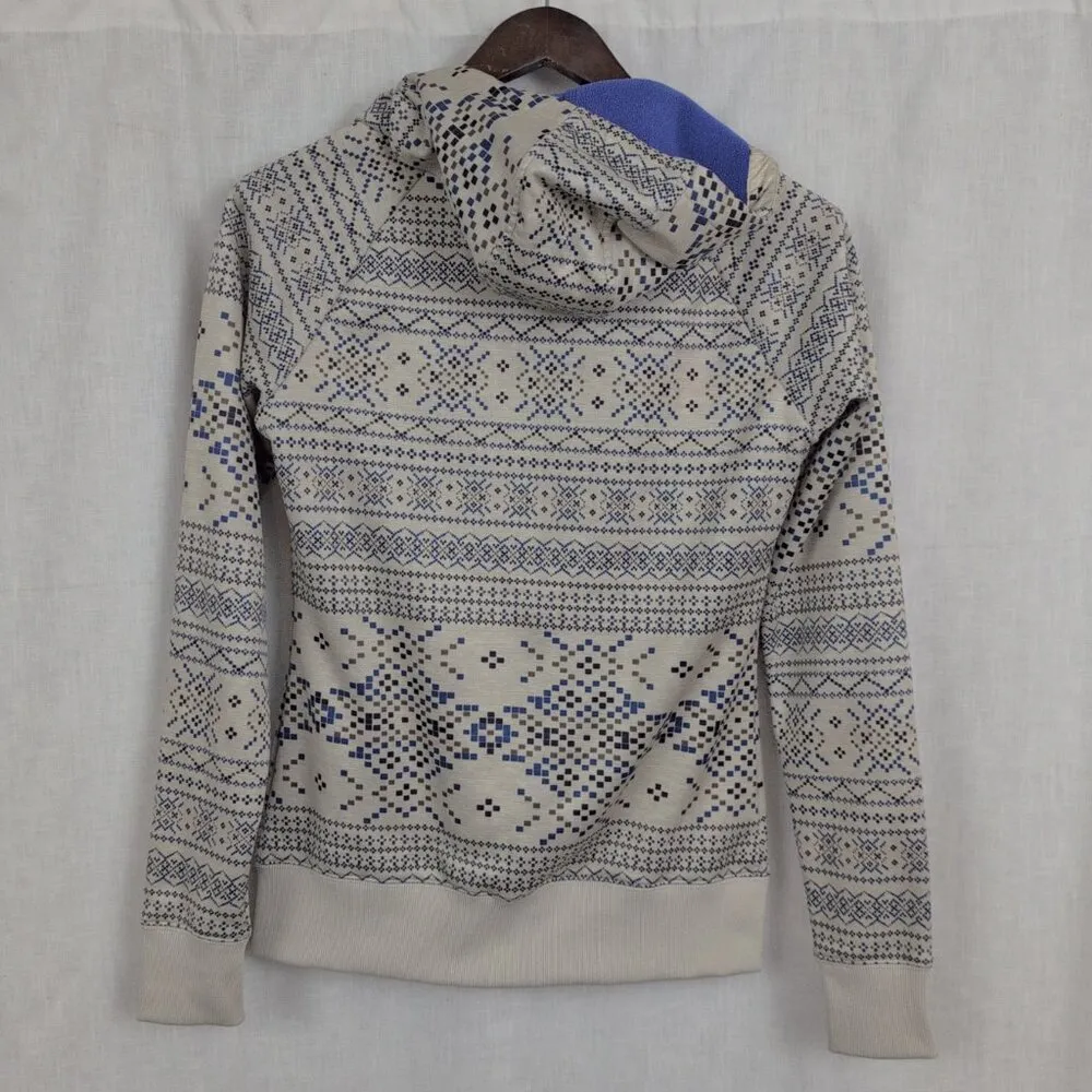 Burton Dryride Geometric Pattern Fleece Lined ZIp Up Hoodie Small - Image 6