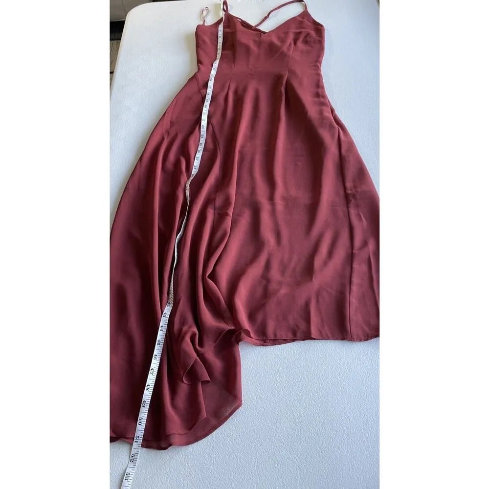 Keepsake Womens Junior Sz S Fit & Flare Dress V-Neck Strappy Asymmetrical Hem - Image 13