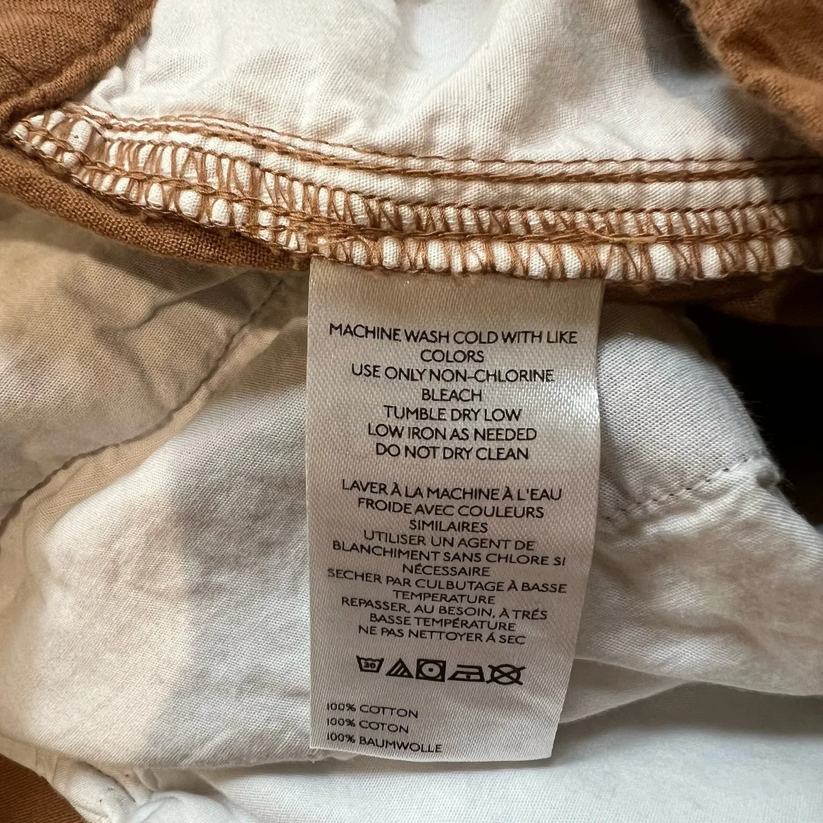 UO‎ Standard Cloth Brown Cotton High Rise Pants Wide Leg Boho Minimalist Size 28 - Image 6