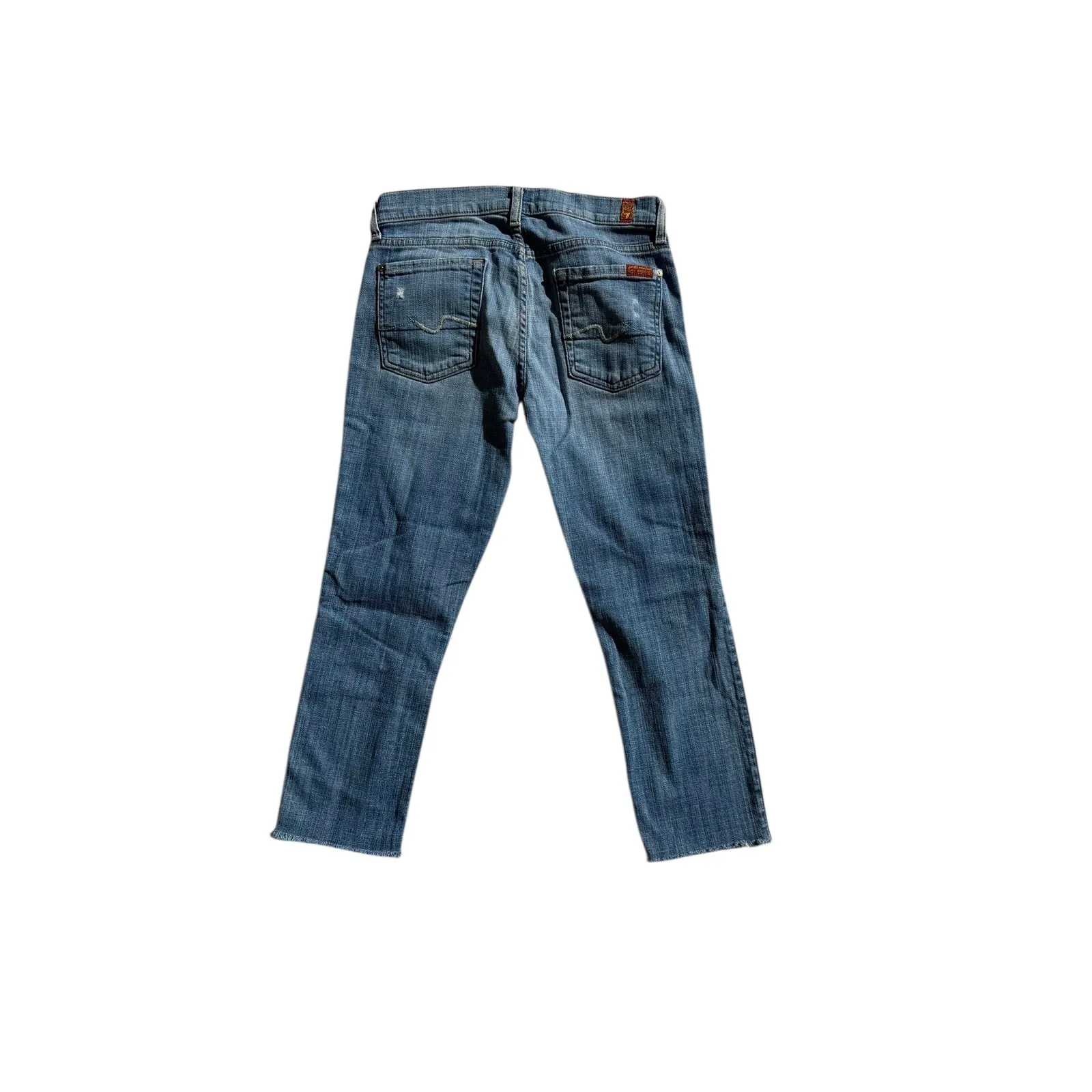 7 for all mankind Josefina Boyfriend‎ Skinny Jeans Women's Size 25 Blue Denim - Image 5