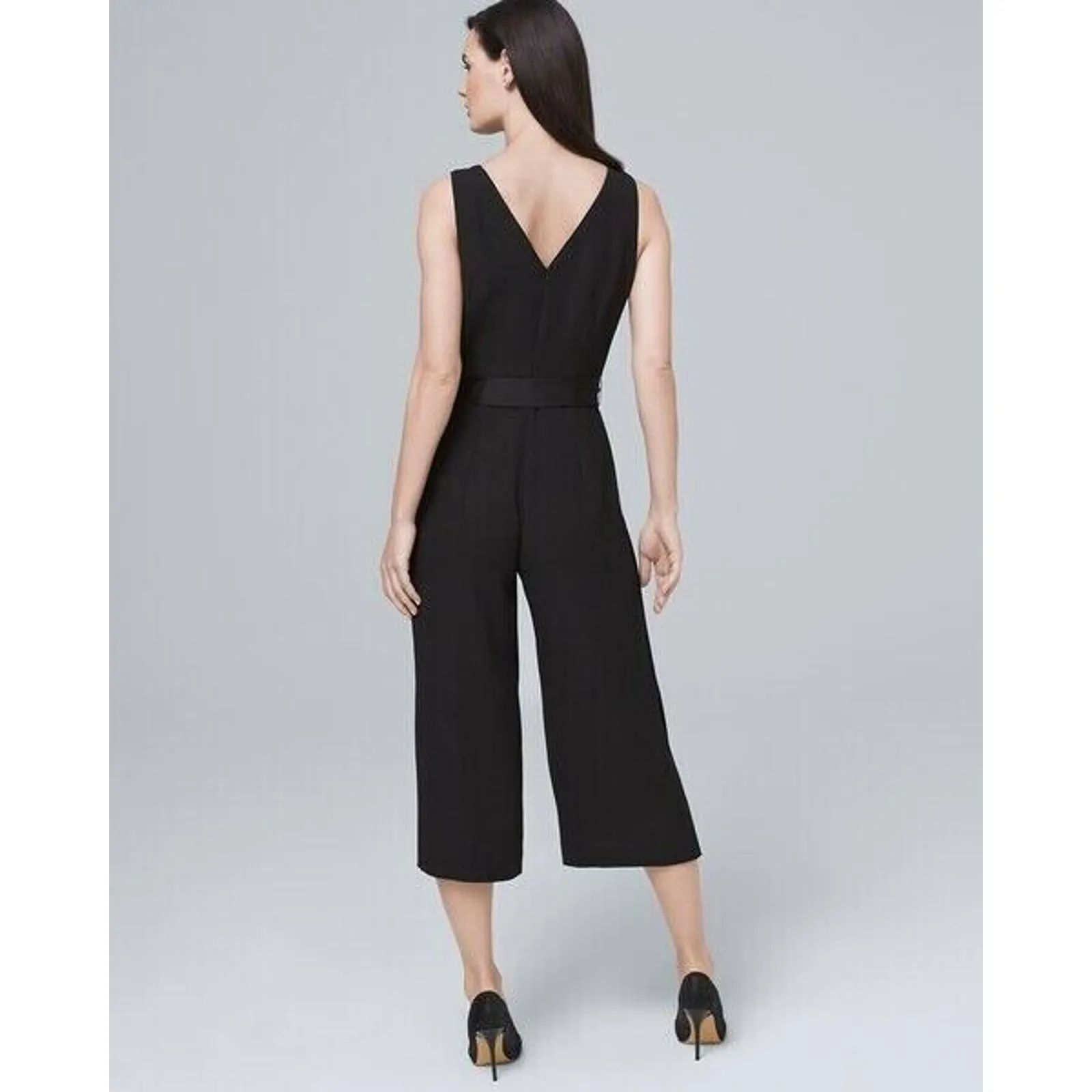 White House Black Market Size 00 Jumpsuit Playsuit Wide Leg Crop WHBM Culotte - Image 2