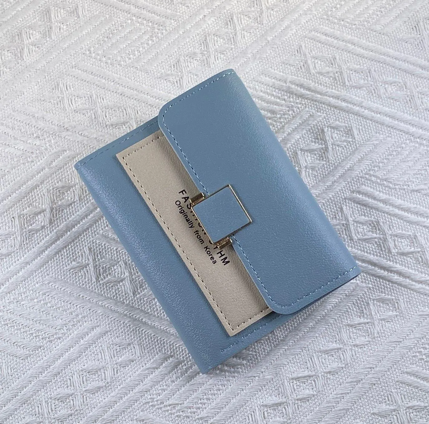 Wallet for Women,Trifold Snap Closure Small Wallet,Credit Card Holder Blue - Image 2