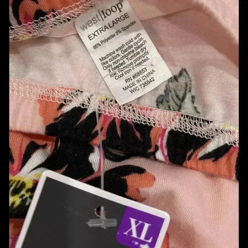 NWT WEST LOOP Dress Women's XL Tropical Pink Off The Shoulder Floral Boho Dress - Image 10